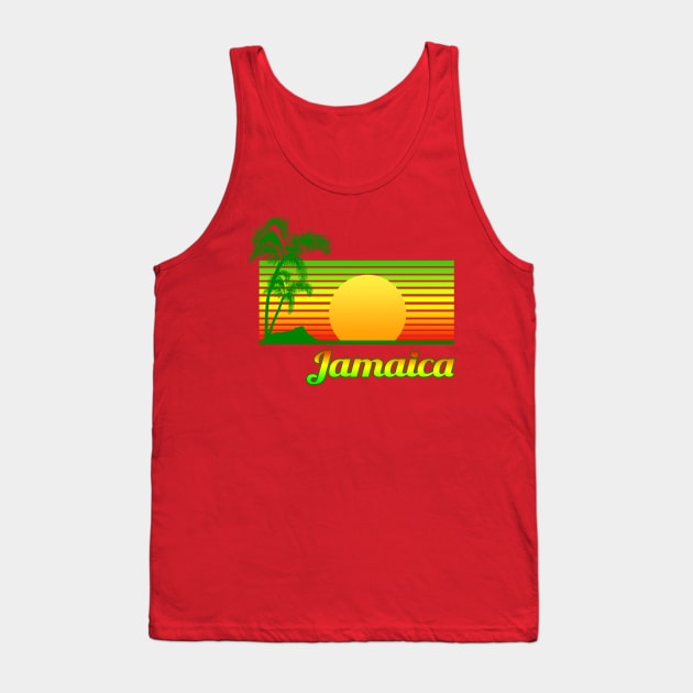 Retro Beach Jamaica Sunset Tank Top by macdonaldcreativestudios